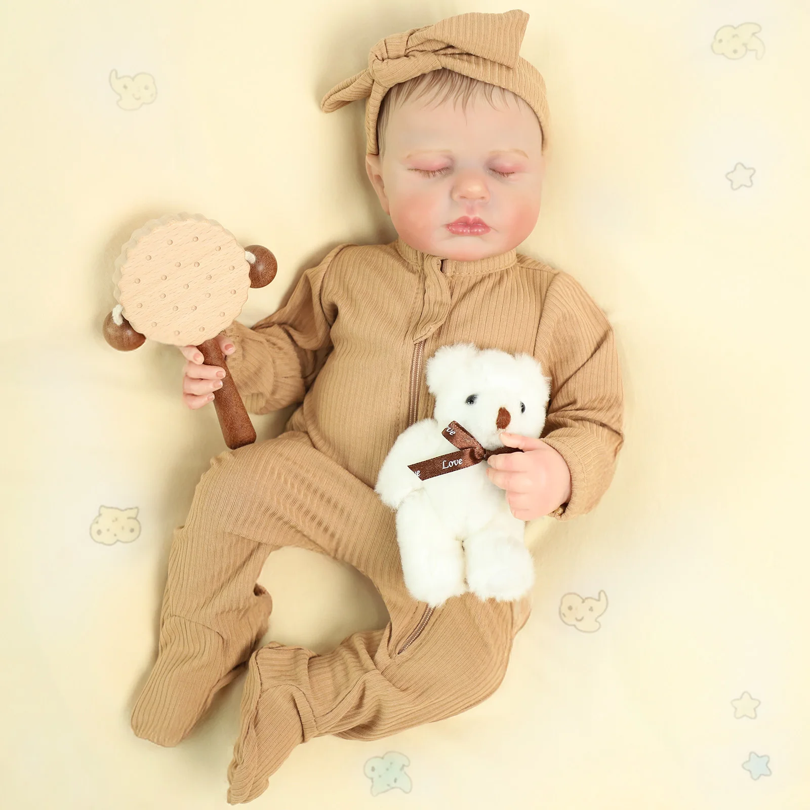 Bambole per neonati rinate realistiche: bambole realistiche per neonati da 20 pollici, corpo in tessuto morbido con giocattolo per l'alimentazione per bambini dai 3 anni in su