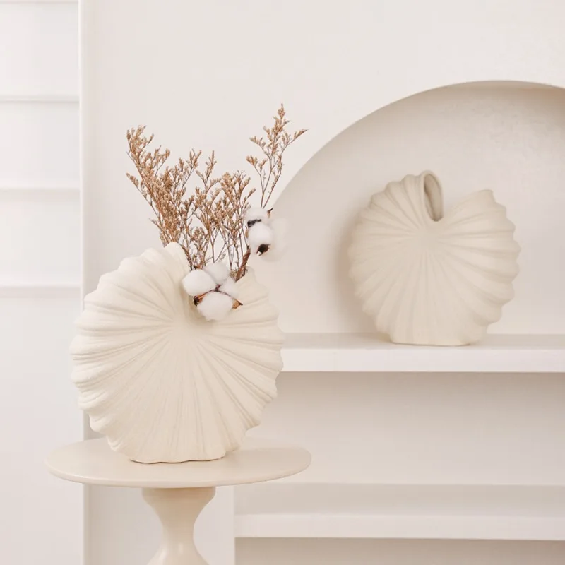 Simple Shell,Conch Shell,Creative Ornament Vase Design,Flower Pot Shell,Flower Arrangement,Creative Desktop DecorationHome Decor