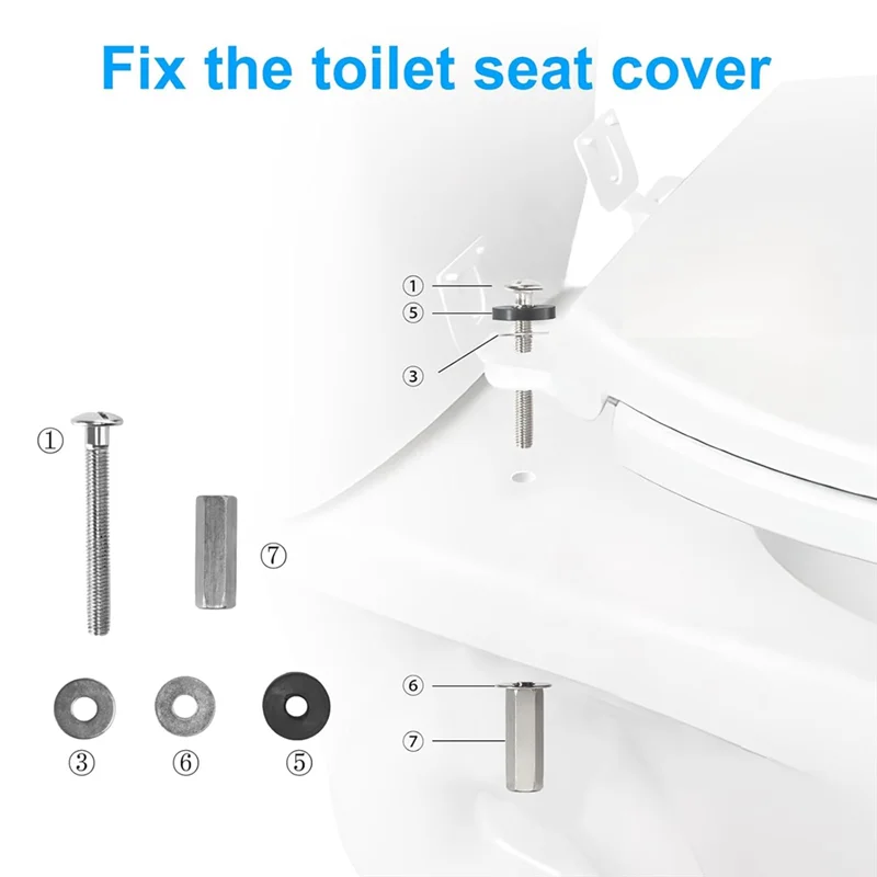

【Flash-Sale!】Toilet Seat Screws With Downlock Nuts, Universal 2Pcs Metal Heavy Duty Toilet Tank Bolts Kit