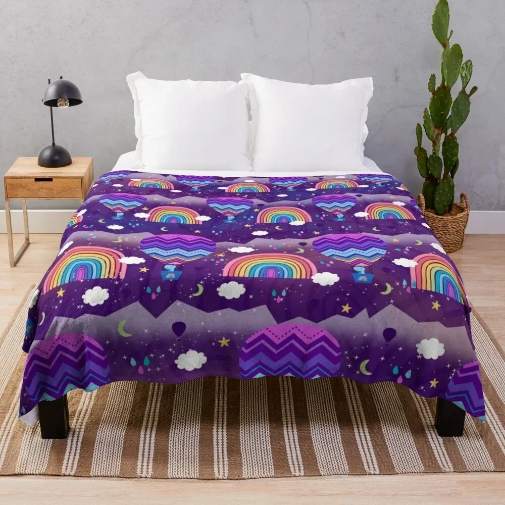 

Chase the Rainbow Pattern Throw Blanket Sofa Comforter Nap Flannel Fabric Blankets