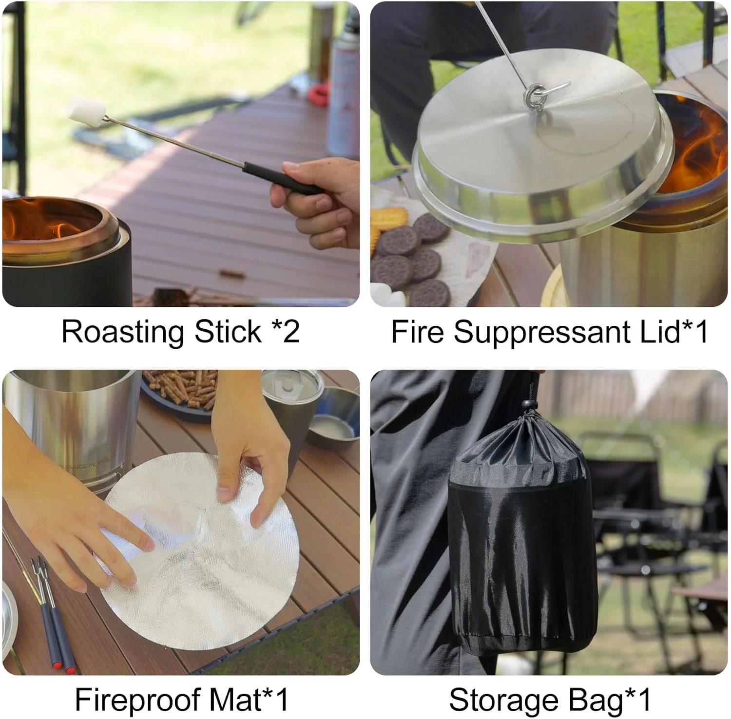 Chimenea de mesa sin humo CHANGE MOORE – Acero inoxidable con control de llama - imagen 4
