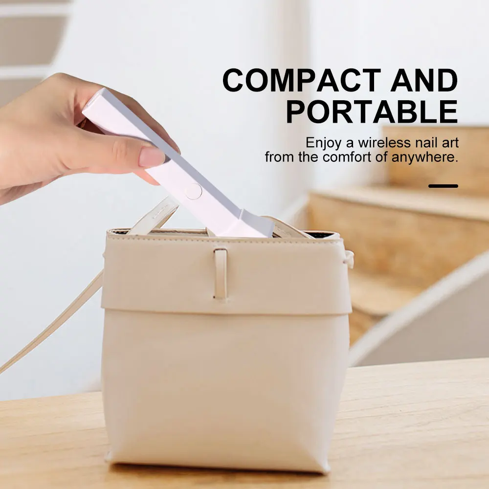 Nail Art Handheldone Light 6 LEDS Rapid Cure Nails Gel Lamp for Manicure Salon/Home Acrylic Gel Art Portable Quick Drying Tools