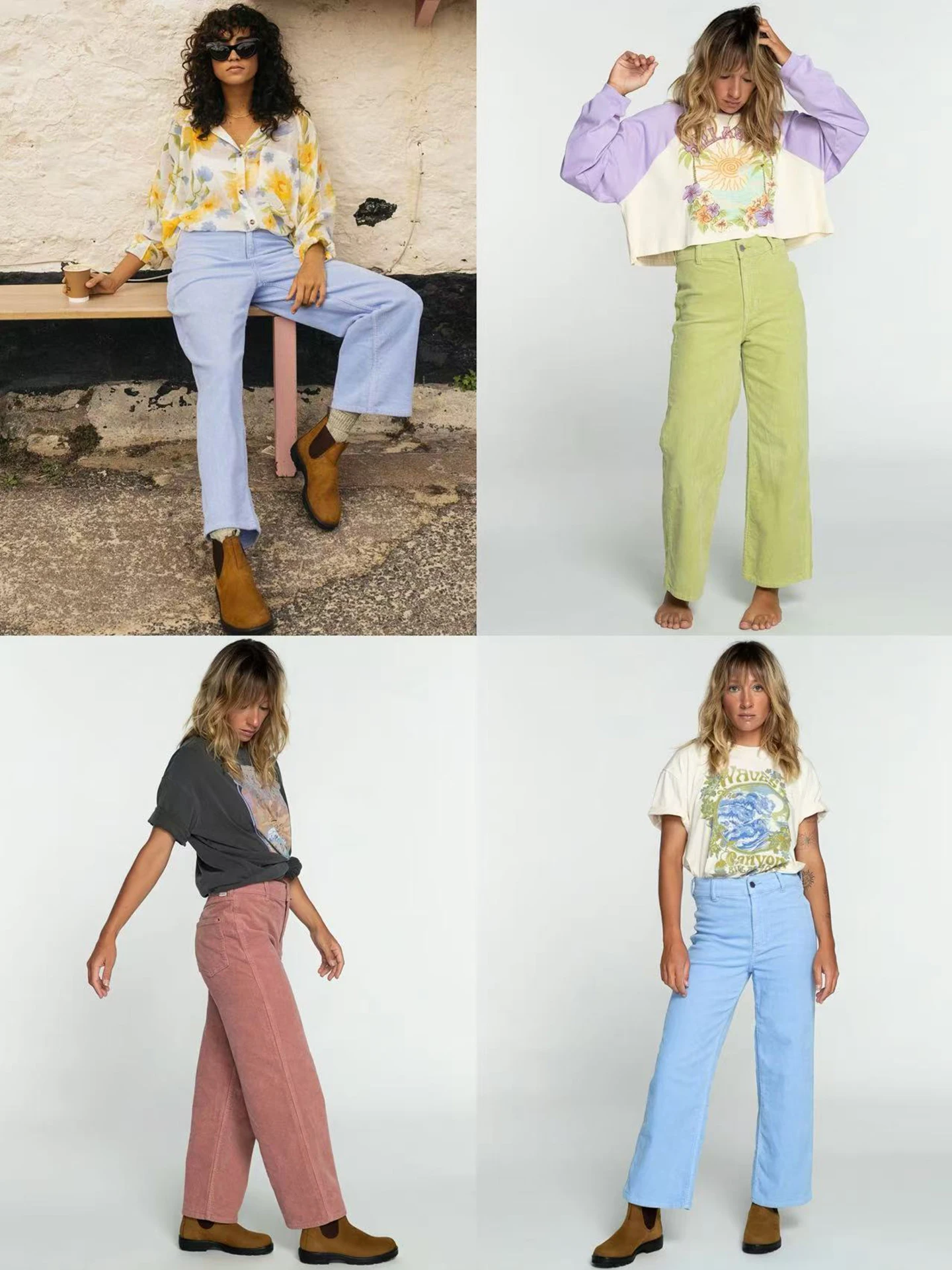  High Waist Wide Leg Pants Casual Loose Fit Velvet Trousers Three Colors B4 2128 Women's Fashion Straight Leg Pants