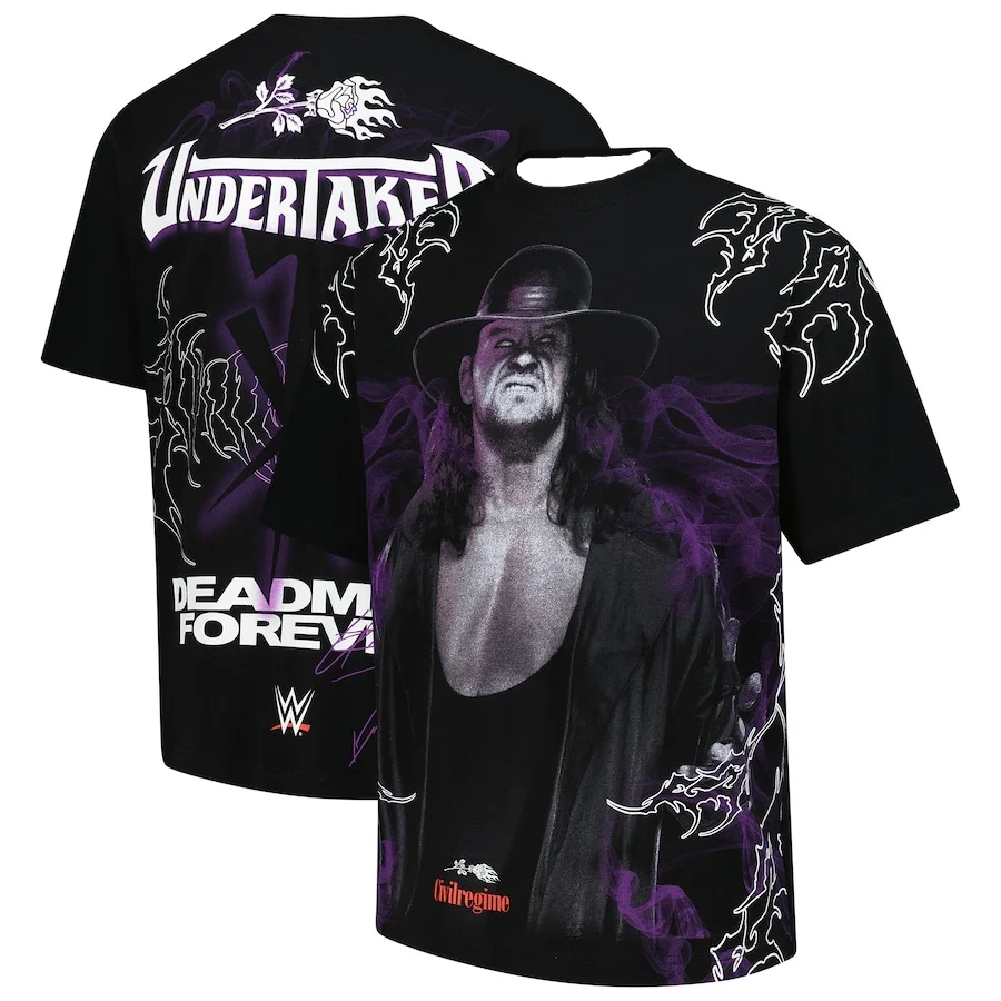

Men's Summer Clothes WWE X Civil Regime Black The Undertaker Deadman T-Shirt Fighting T-shirt Quick-drying Absorb Sweat MotoTop