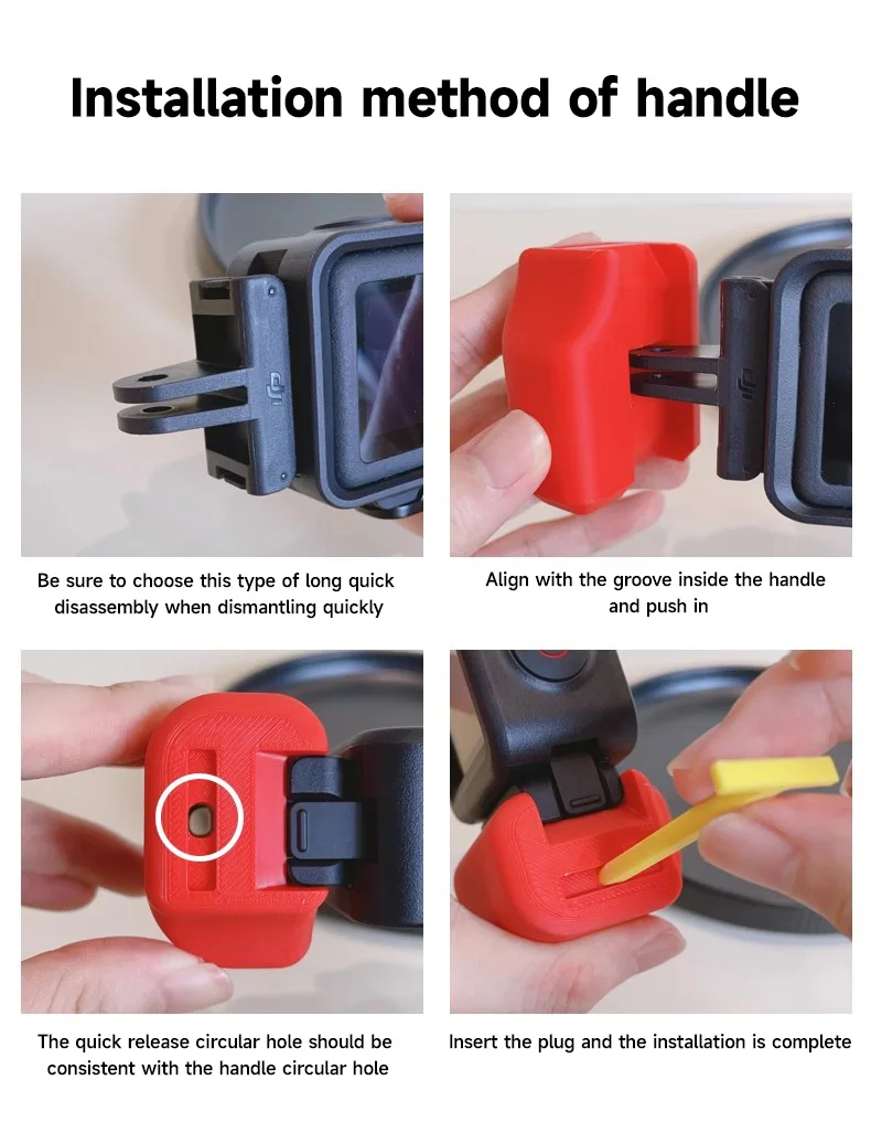 Для DJI Action5pro экшн-камера, ручка, клетка с 3D принтом, быстроразъемная кнопка затвора, горячий башмак, мультяшный браслет, аксессуары