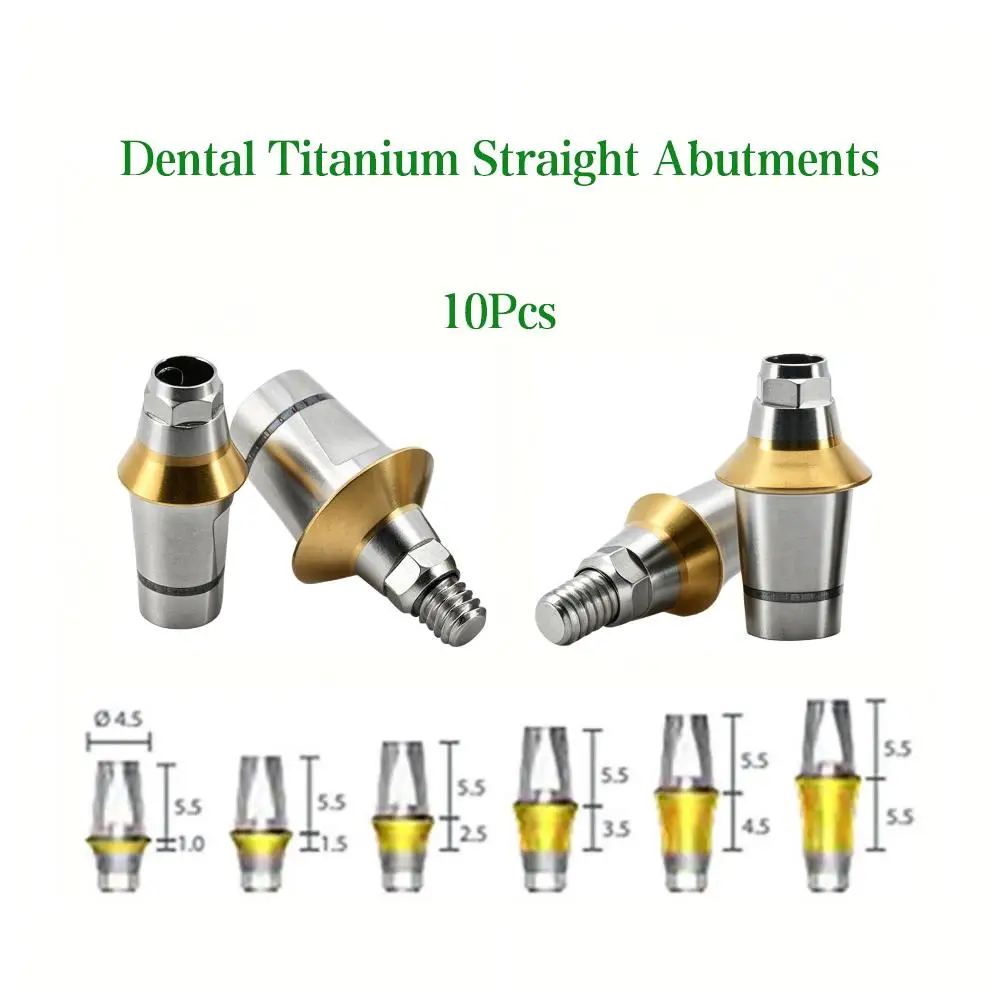 Dentium Implant Compatible Straight Abutment 10 Pcs Pack Dental Lab Consumables Prosthetic Titanium Components SuperLine
