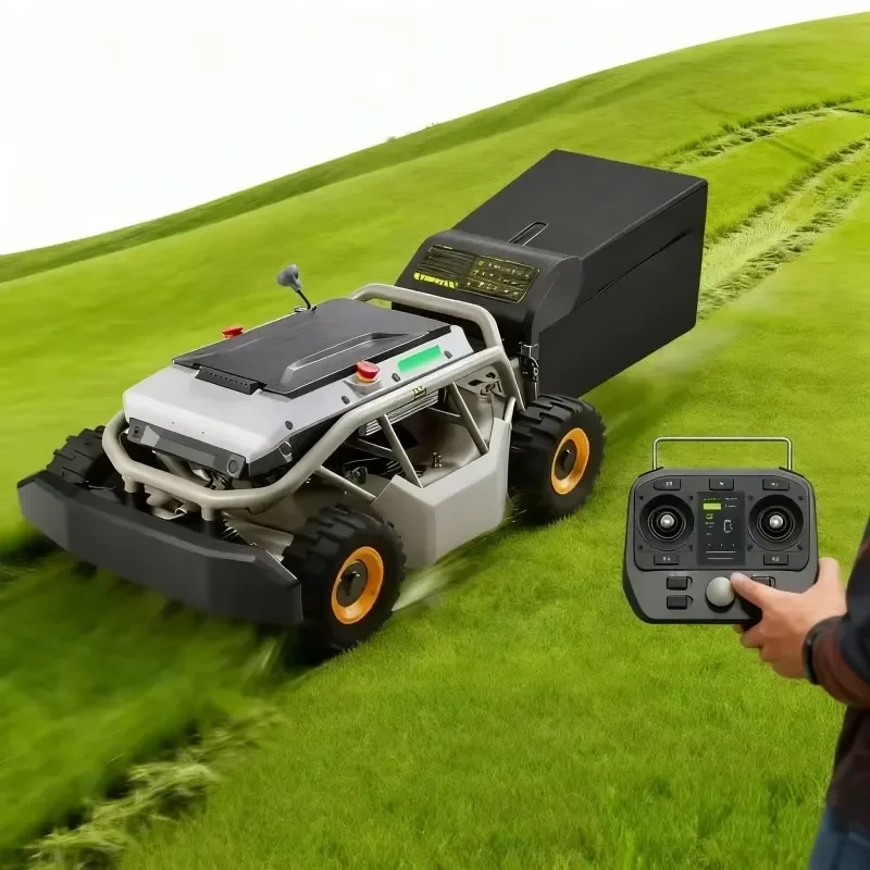 Customized Remote Control Lawn Mower 4WD 75% 37°Slope(Wide Wheels Edition) Cutter for Steep Slopes Smart Remote Mower