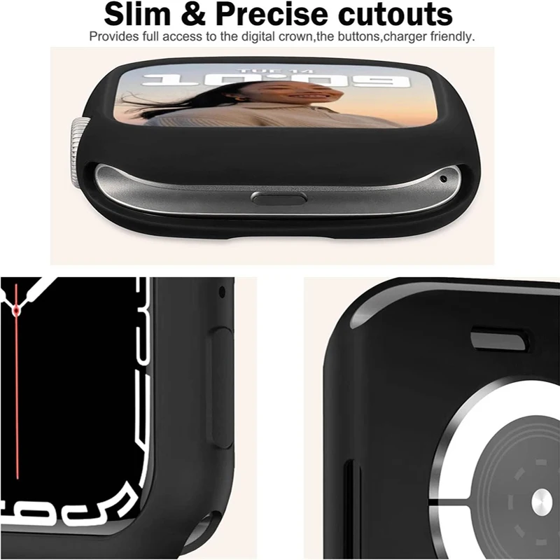 Funda de silicona suave para Apple Watch 44mm 46mm 45mm 40mm 41 49mm 38 42mm funda protectora iWatch Series Ultra 10 9 8 7 SE 6