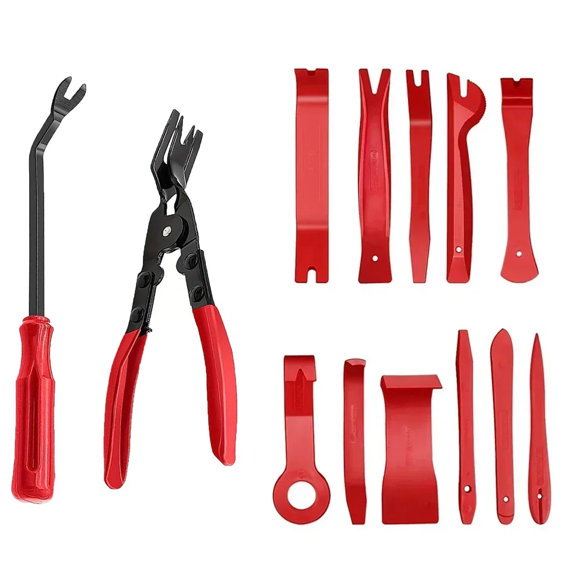 2-13pcs Fixing Jaw Screwdriver Interior Removal Tool Car Door Nail Puller Clip Clamp Uses For Modification Installation Boards