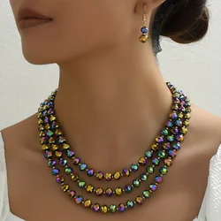 1 necklace +1 pair of earrings, Boho style jewelry set, fashion match, party date gift for girlfriend!