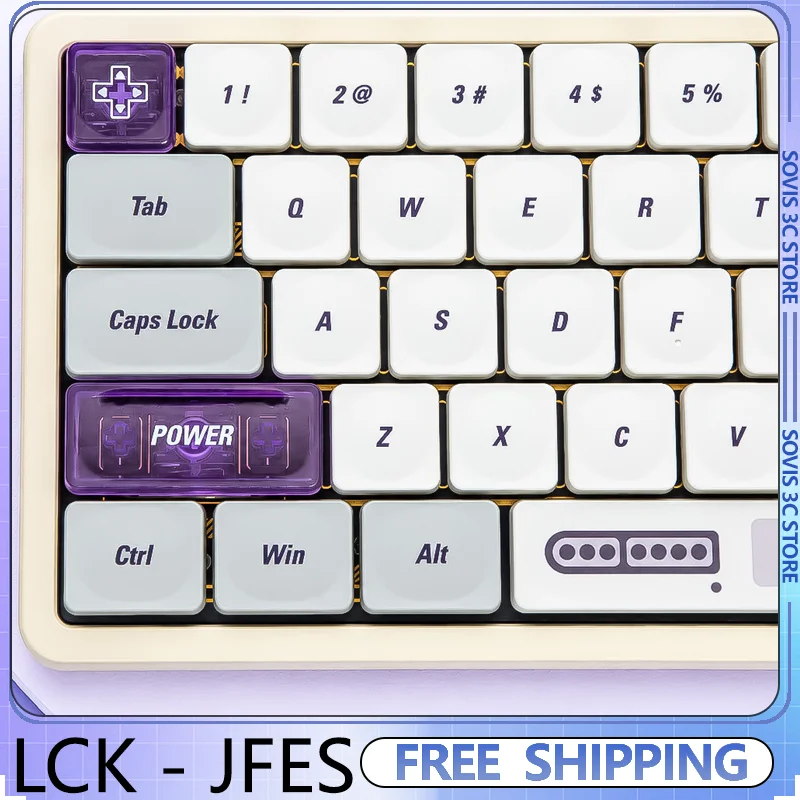 LCK Purple Keycap Set low Profile PBT sublimation pc Transparent Low-Profile Keycaps for MX Office Keyboard DIY Gifts