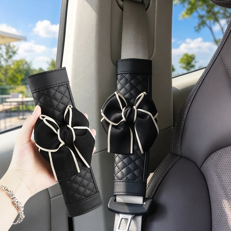 New Seat Belt Covers Car Shoulder Pad Seat Belt Car Accessories for Adults Youth Kids Interior Princess Bow Auto Decor Cute