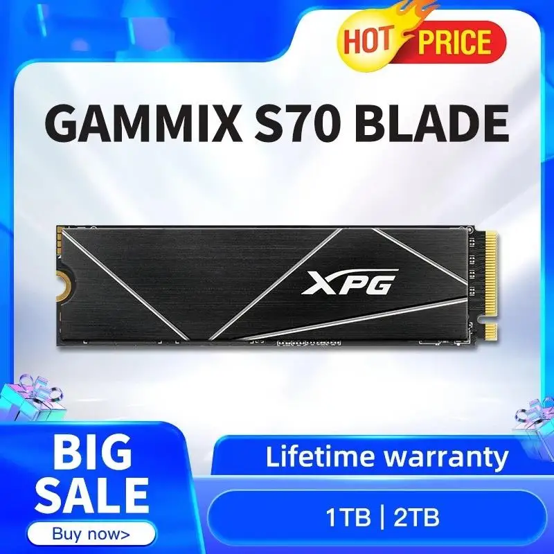 New! S70 Blade PCIe Gen4x4 M.2 2280 Nvme 1TB 2TB Internal Gaming SSD For Desktop Hard Disk PC PS5 ssd