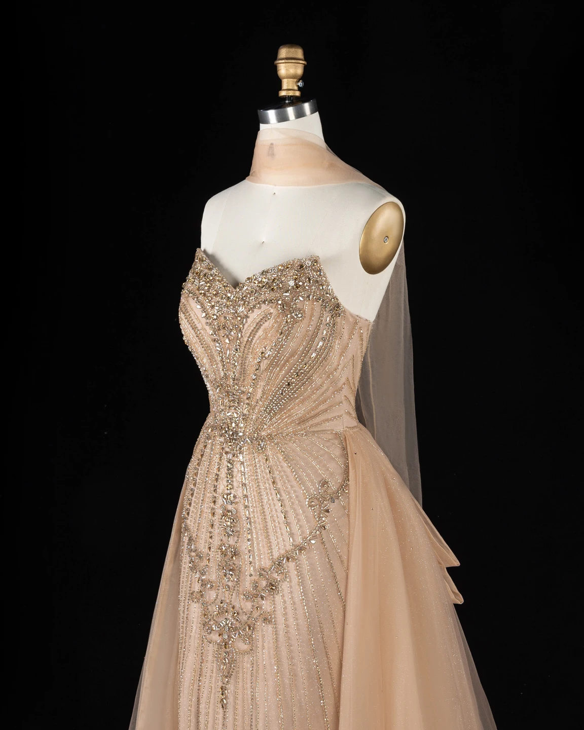 Sharon Said Abendkleid Luxus Meerjungfrau Sweetheart Tüll Perlen Kristalle Dubai Formelles Party-Hochzeitsgast-Kleid SS068 Maßanfertigung – Detail 15