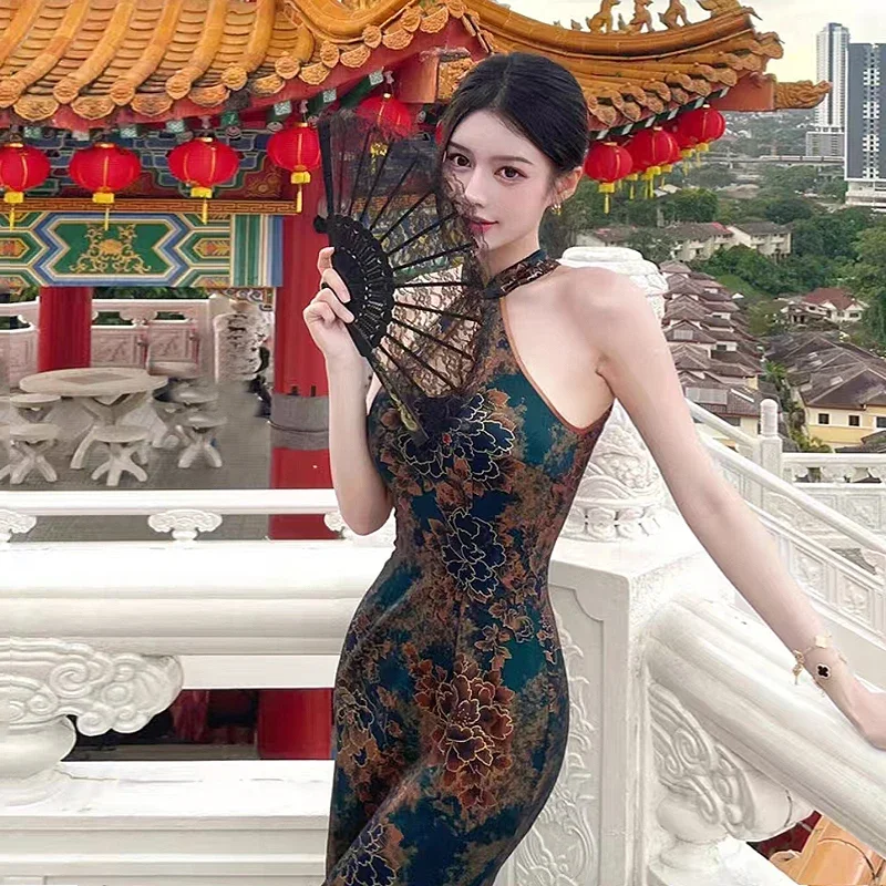 

2025 Хэллоуин халат chinoise moderne Cheongsam Qipao, манданы Vintage modifiées, vêtements classiques orientaux