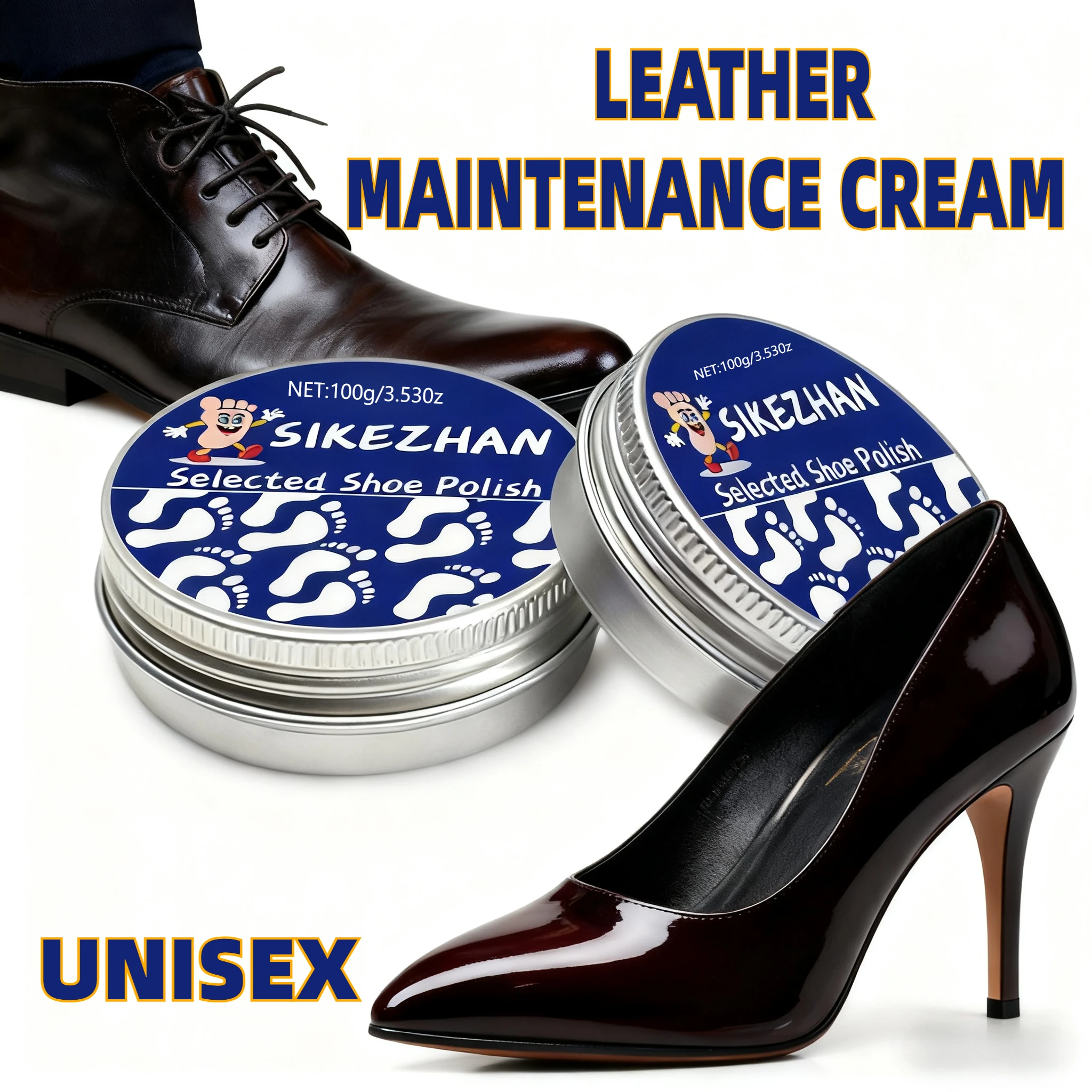 Neutral Leather Shoe Polish Cleaner and Conditioner Cream for Leather Shoes Bags Shine Moisturizing Nourish Anti‑Cracking Care