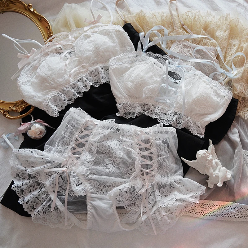 عالية الخصر البطن التحكم سراويل داخلية نسائية من الدانتيل للنساء Strappy الحبيب حمالة مجموعة الملابس الداخلية خفيفة الوزن لطيف الملابس الداخلية الصدرية دعوى #3