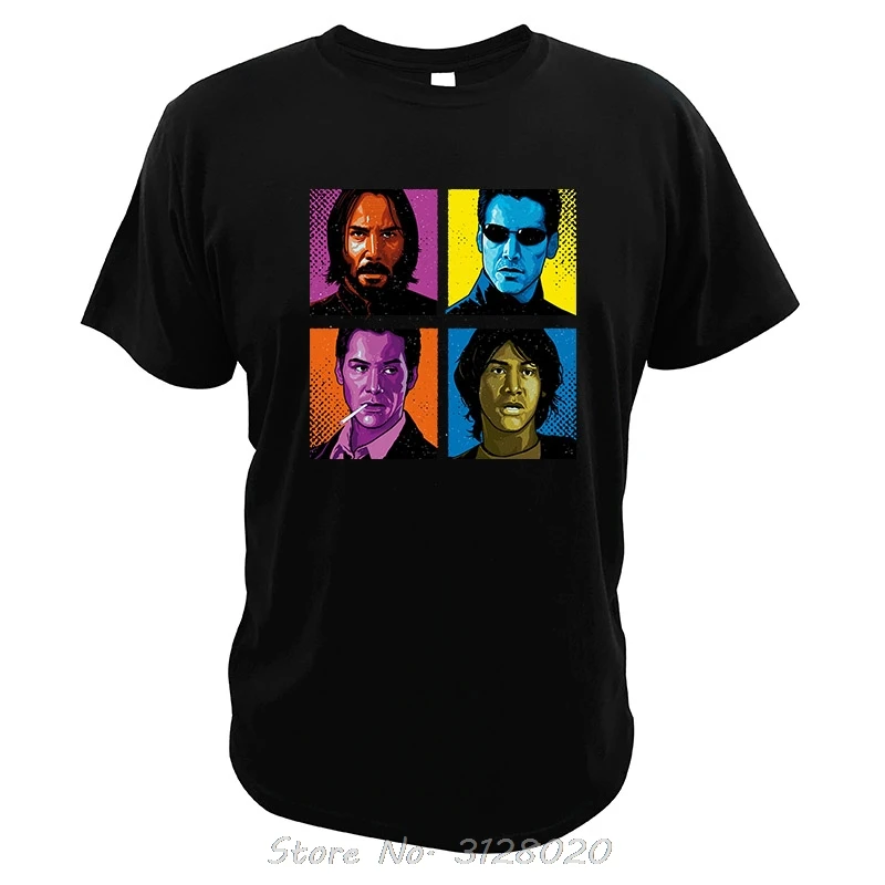 John Wick T Shirt The Matrix High Quality Cotton Constantine Camisetas Movies Keanu T-shirt Men O-neck Tees Clothing