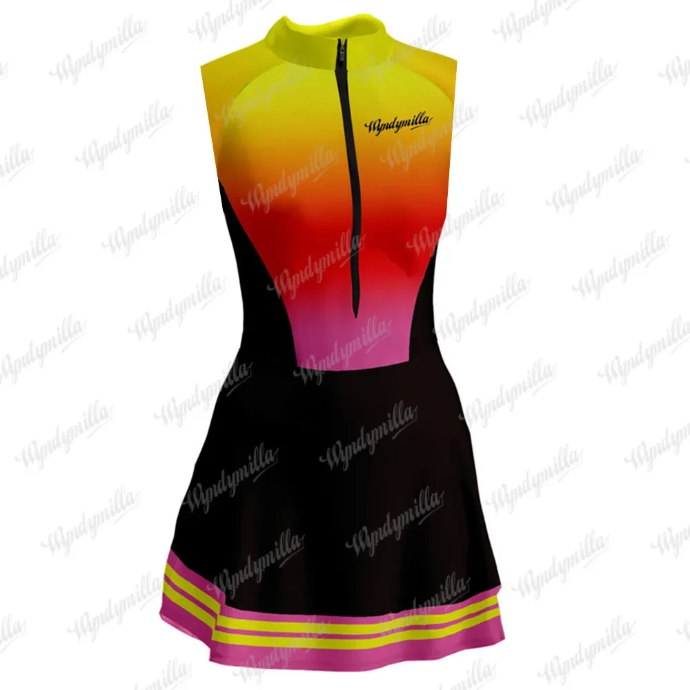 Wyndymilla Vestido Feminino 2022 Triathlon Cycling Skirt Multitasking Cycling Skinsuit Dress Maillot Sleeveless Macaquinho Saia