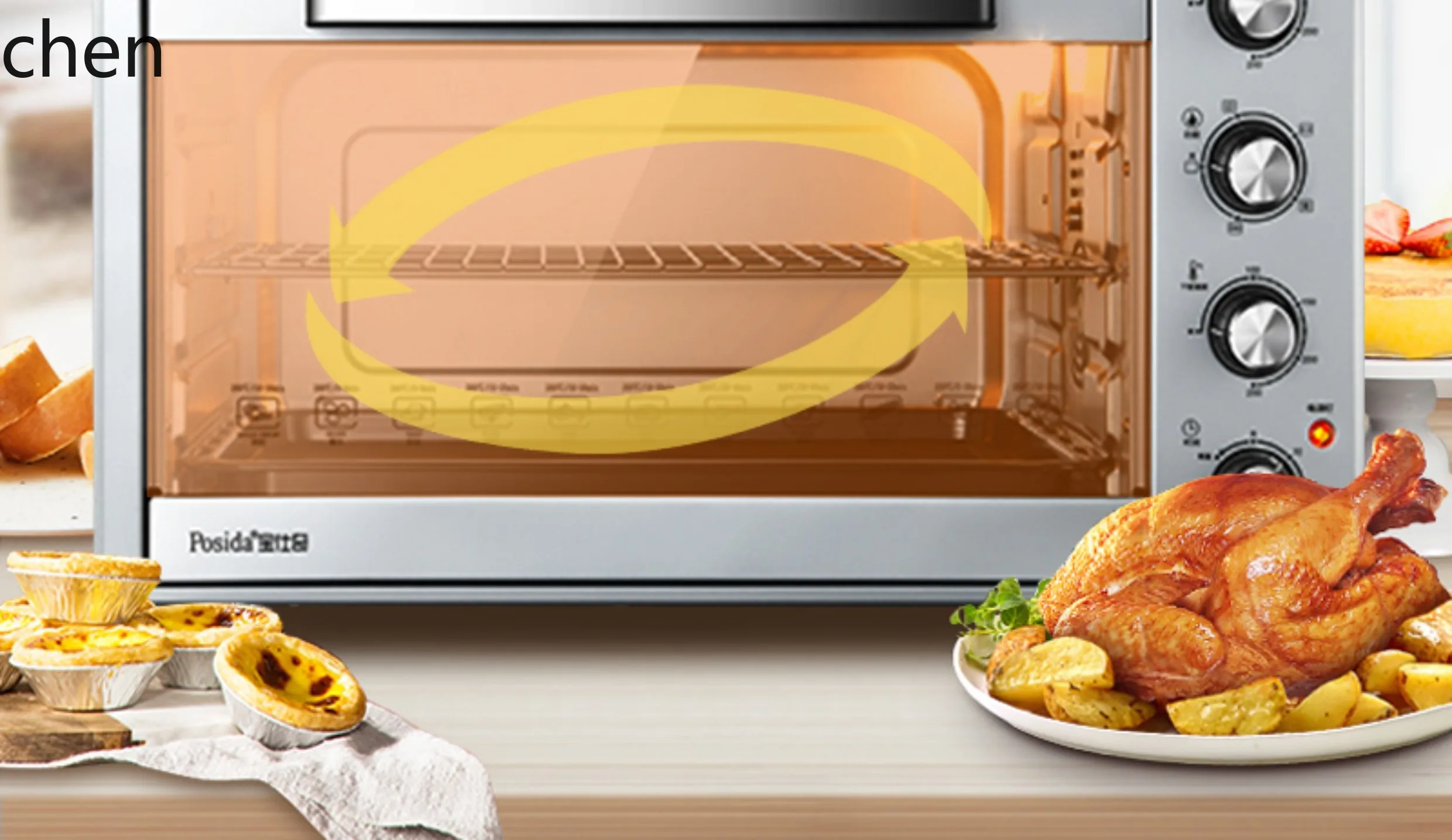 Forno elettrico multifunzionale HTT Forno elettrico speciale completamente automatico di grande capacità 48L60L Litro Forno ad aria calda