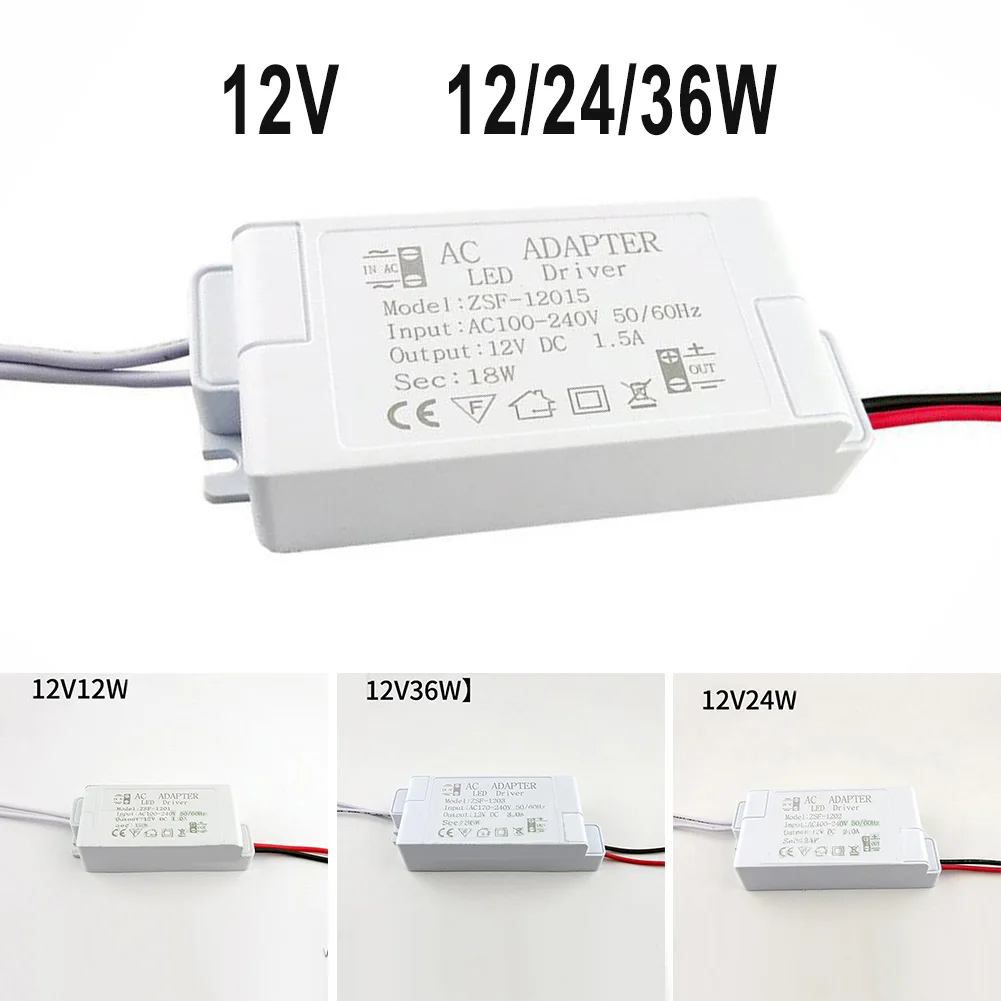 Home Household LED Driver Adapter Transformer High Efficiency 50 60HZ AC220 -240V To DC12V For Led Strip Light