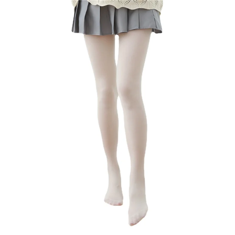 Milchweiße Seidenstrümpfe für Erwachsene, Lolita-Stil, dünner Samt-Overall, Studentenstrümpfe, hochelastische Damenstrumpfhose – Detail 5