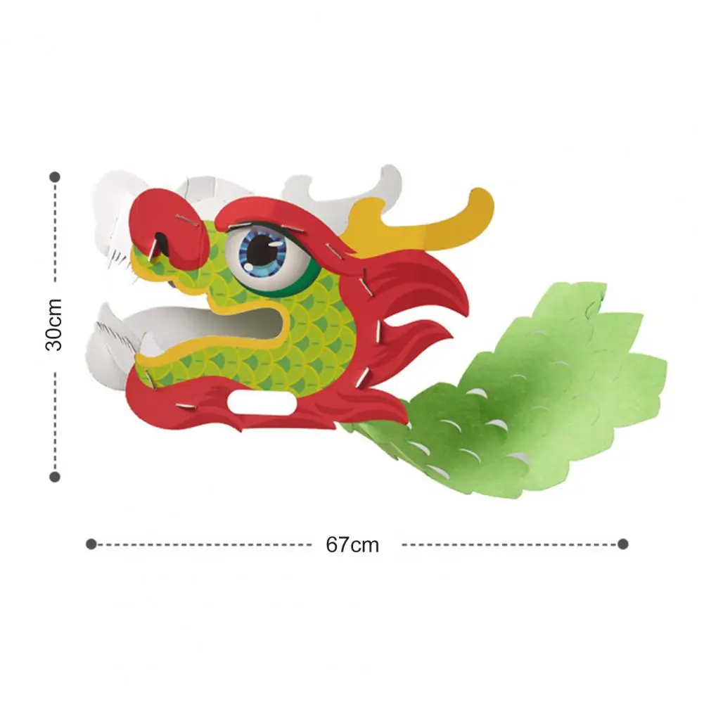 1Set Kit perakitan Naga Diy, Kit mainan dansa Naga Tahun Baru Tiongkok lucu terinspirasi tradisi Tiongkok untuk rumah baru