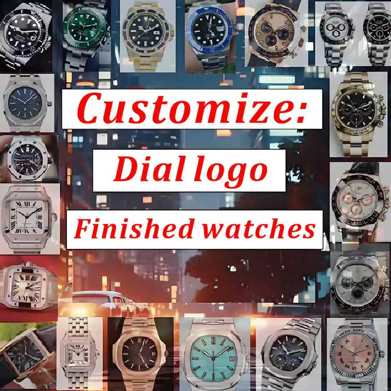 Professional customized dial logos, men's watches, women's watches, customized installation of finished watches and accessories