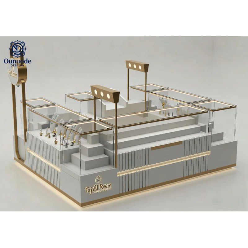 custom.Luxury Modern Custom Jewelry Display with LED Glass Cabinet | Turnkey Retail Shopfitting Solution