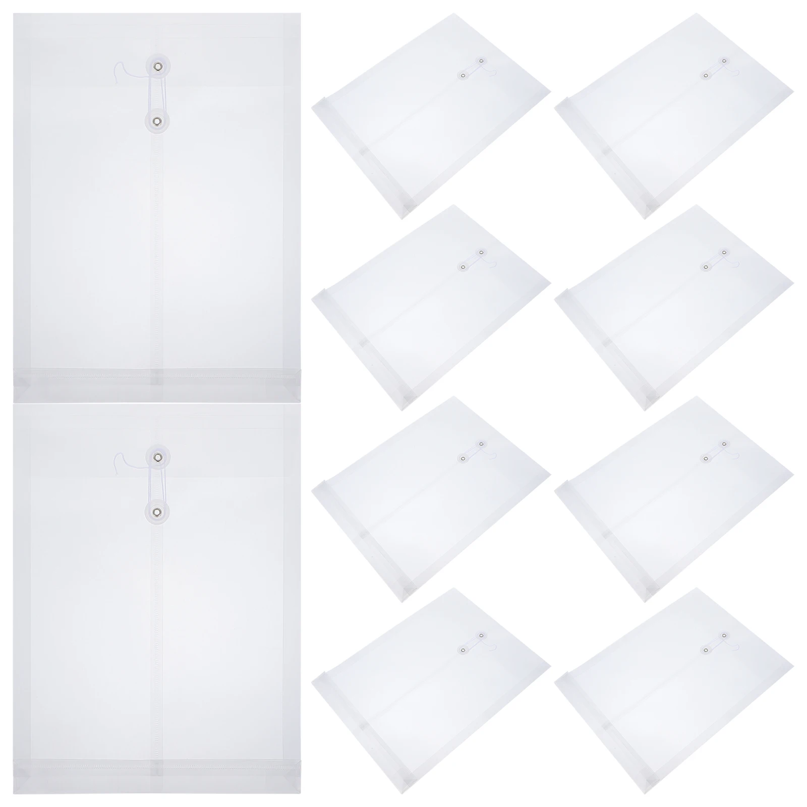 12 Pcs File Holder Clear Storage Bag Thick Pockets Transparent Document ganizer Office Supplies Large Capacity Waterproof