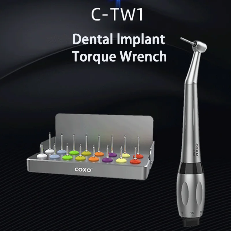 COXO C-TW1 Kit Dental Implant Torque Wrench Implant Level Contra Angle Standard Dental Implant Screwdriver Kit Machine US