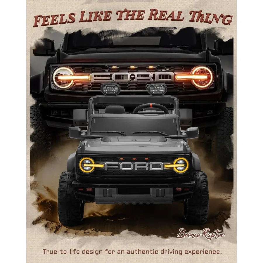 Passeio de brinquedos 24V para crianças grandes, carro elétrico licenciado de 2 lugares com controle remoto, carros infantis com 2 lugares, 4,3 mph Max Sp