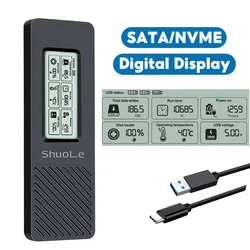 M.2 NVMe SATA SSD Enclosure Dual Protocol NVMe SATA to USB 3.2 10 Gbps NVMe PCI-E M.2 SSD Case Support UASP For Hard Disk