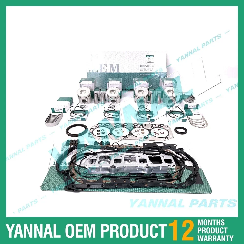 

4x For Isuzu Piston Kit With Full Gasket Bearing Set 4JB1 Engine Spare Parts