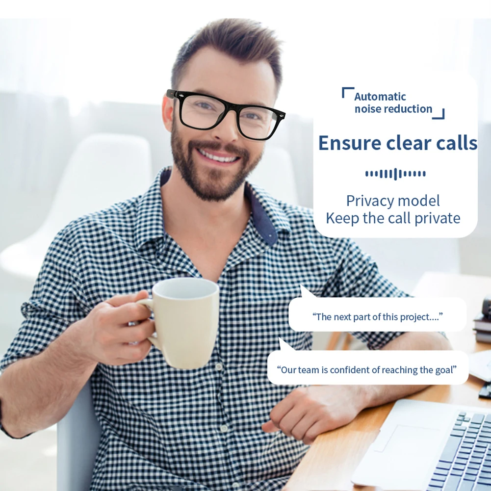 

Умные очки AI Voice Assistant, очки для камеры, очки для удаленной съемки, носимые очки с открытым ухом, звуковой микрофон и динамики для мужчин и женщин