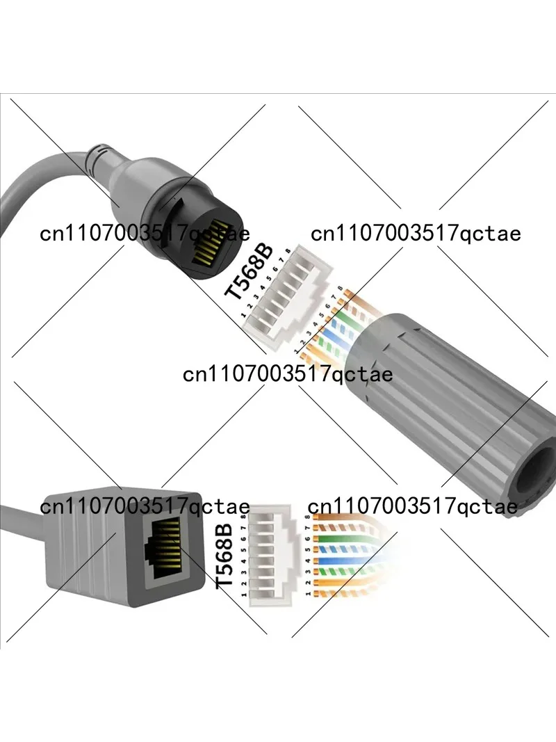 RJ45 Extension Cable Adapter 1200Mbps Speed, Female Connector Pair for Dish & Router
