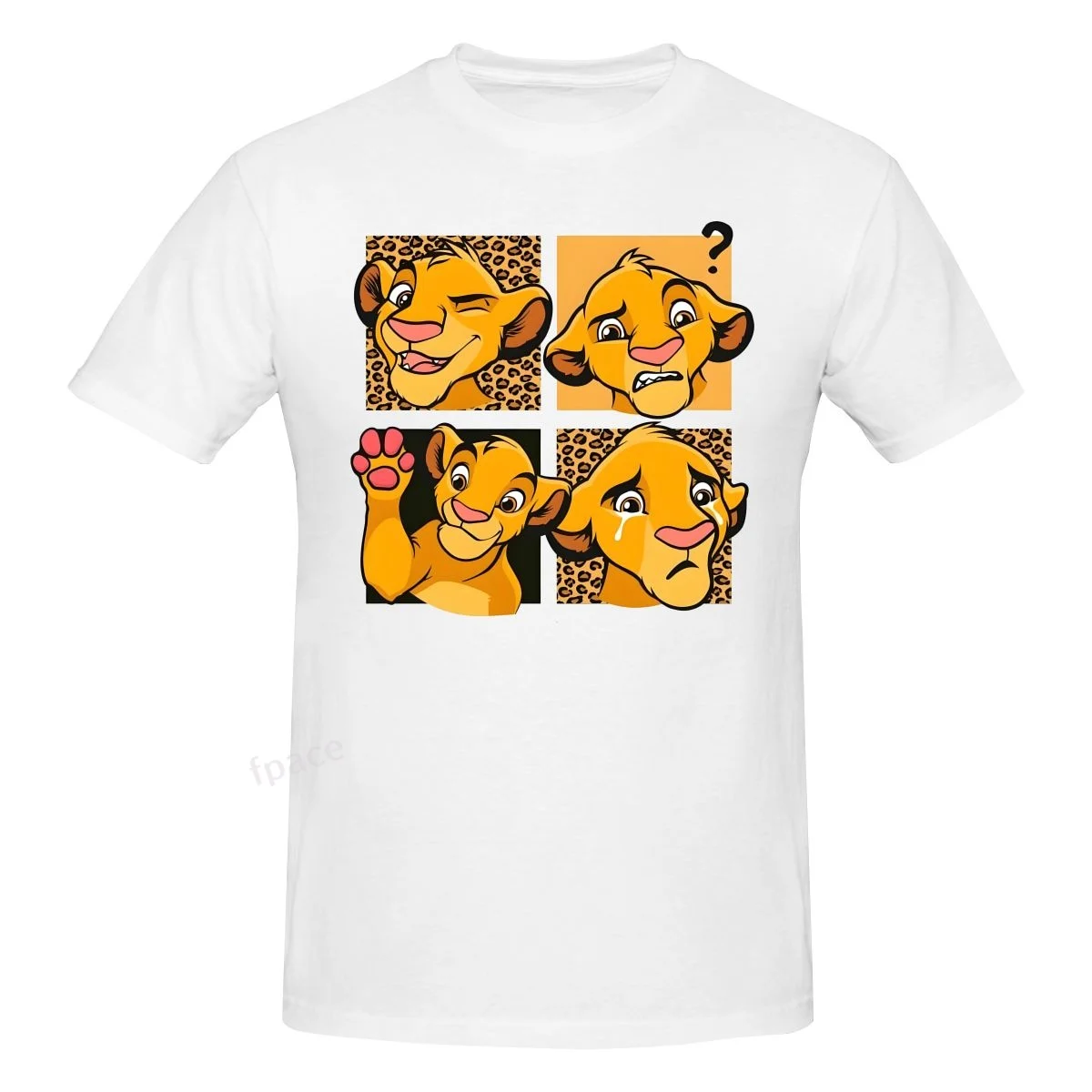 

ANIME CARTOON Leopard Men's Basic Short Sleeve T-Shirt
