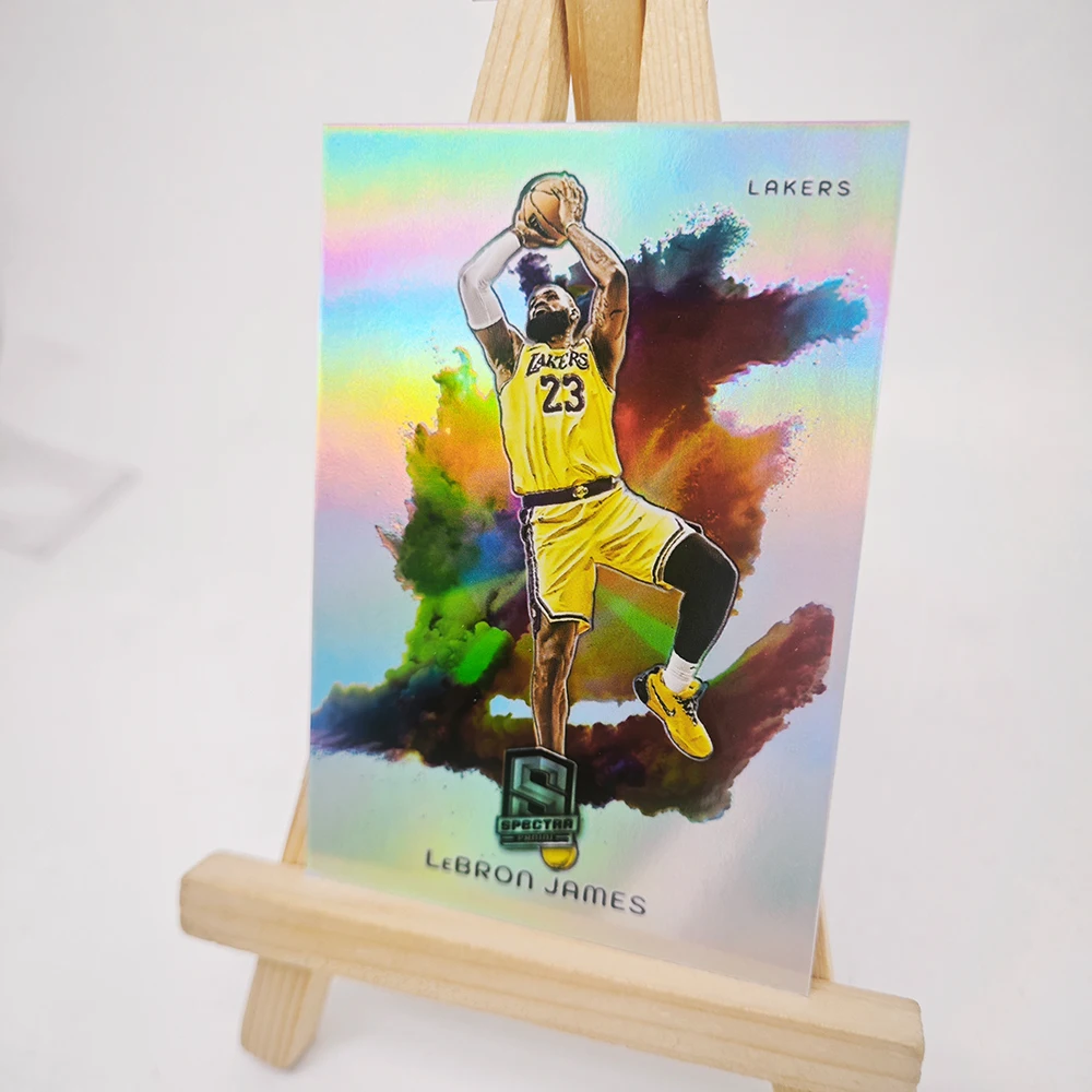 Cartes de collection de basket-ball PANINI 2024, fumée colorée Durant Doncic Morant Wembanyama James, texture laser arc-en-ciel faite maison, bricolage
