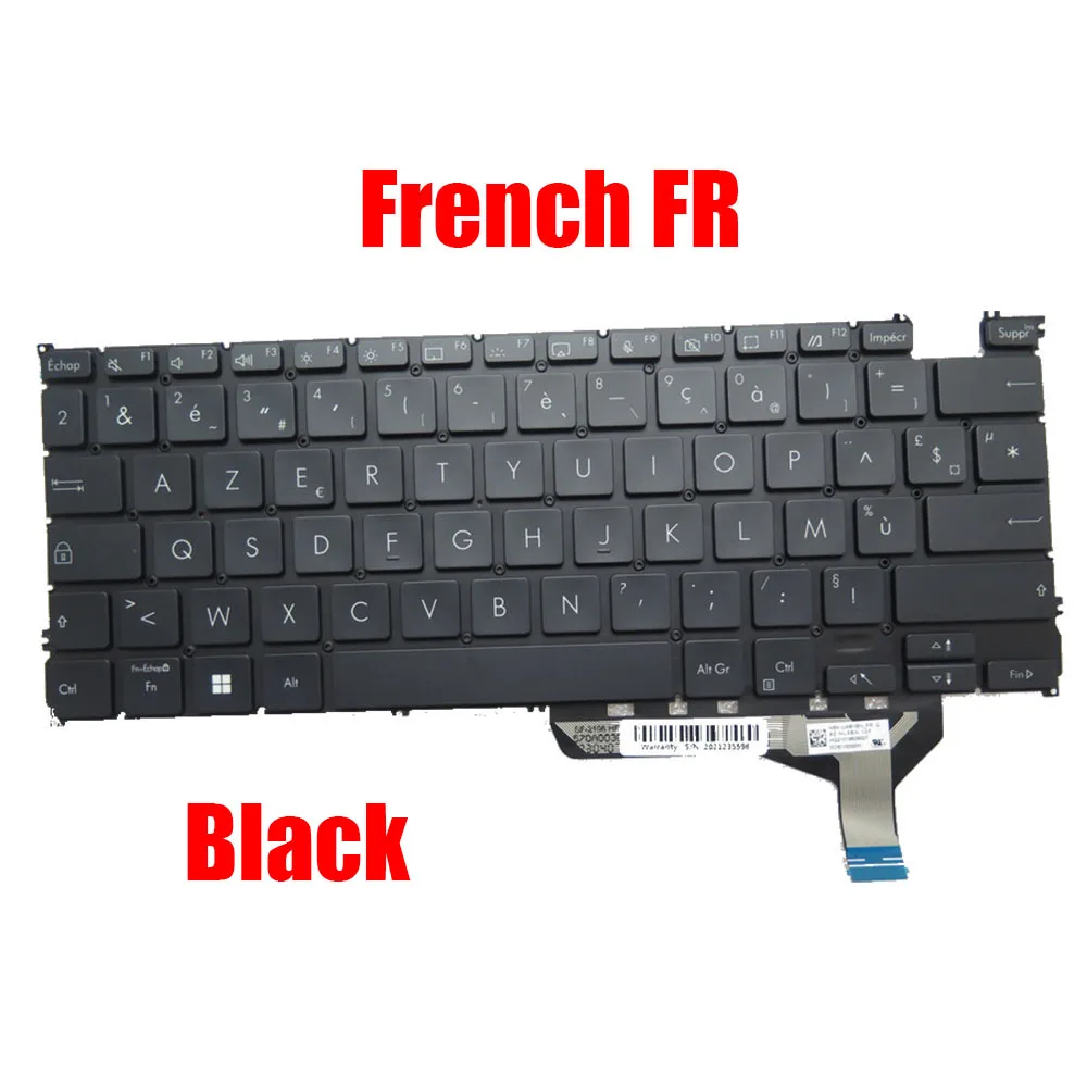 

Laptop Keyboard For ASUS Zenbook S 13 OLED UM5302T UM5302TA With Backlit Without Frame Black French FR\United States US