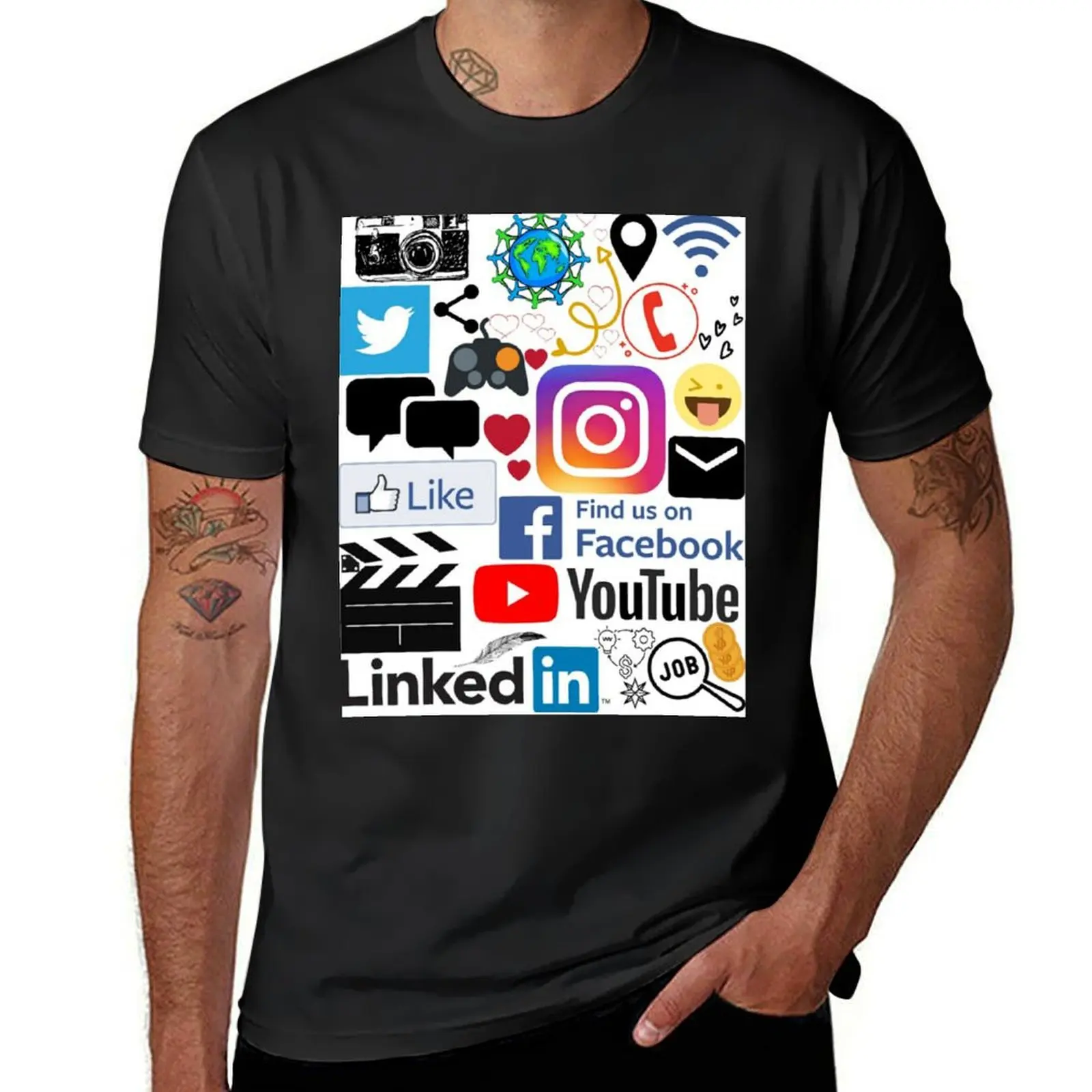 Lovers of social media T-Shirt boys animal print oversizeds anime clothes fruit of the loom mens t shirts