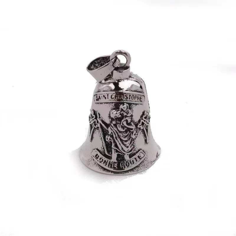European and American fashion personality punk domineering traveler guardian Saint Christopher lucky riding bell keychain