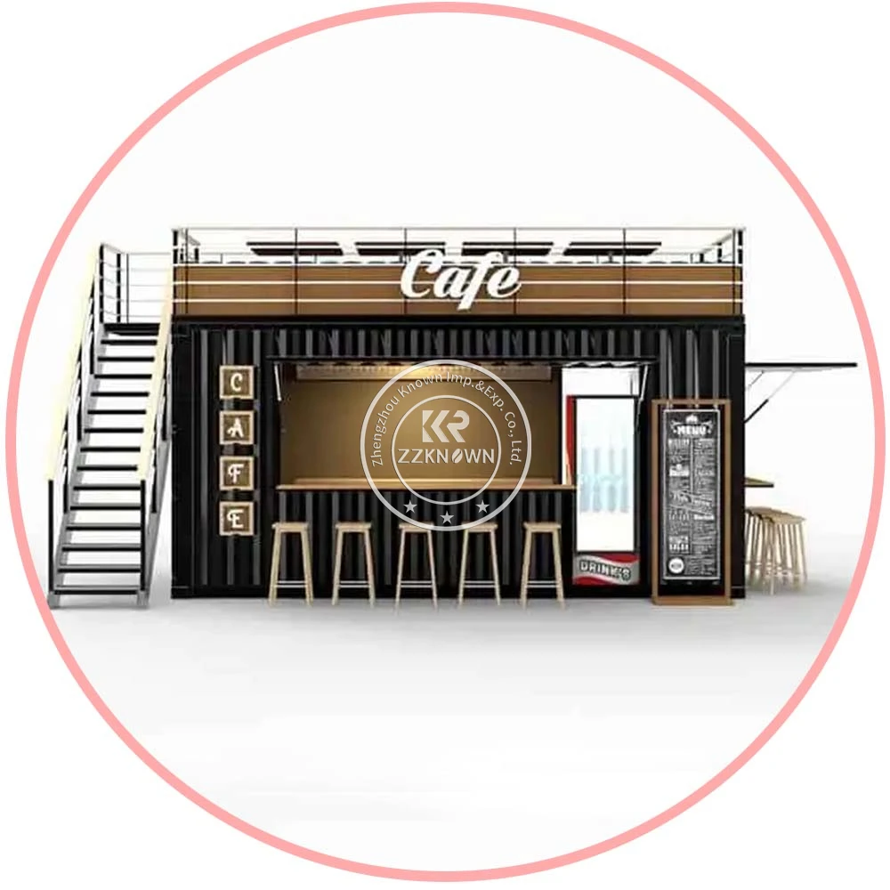 Shipping Container Coffee Shop Cafe Bar Outdoor Ice Cream Kiosk 20 Feet Street Food Modified Container House