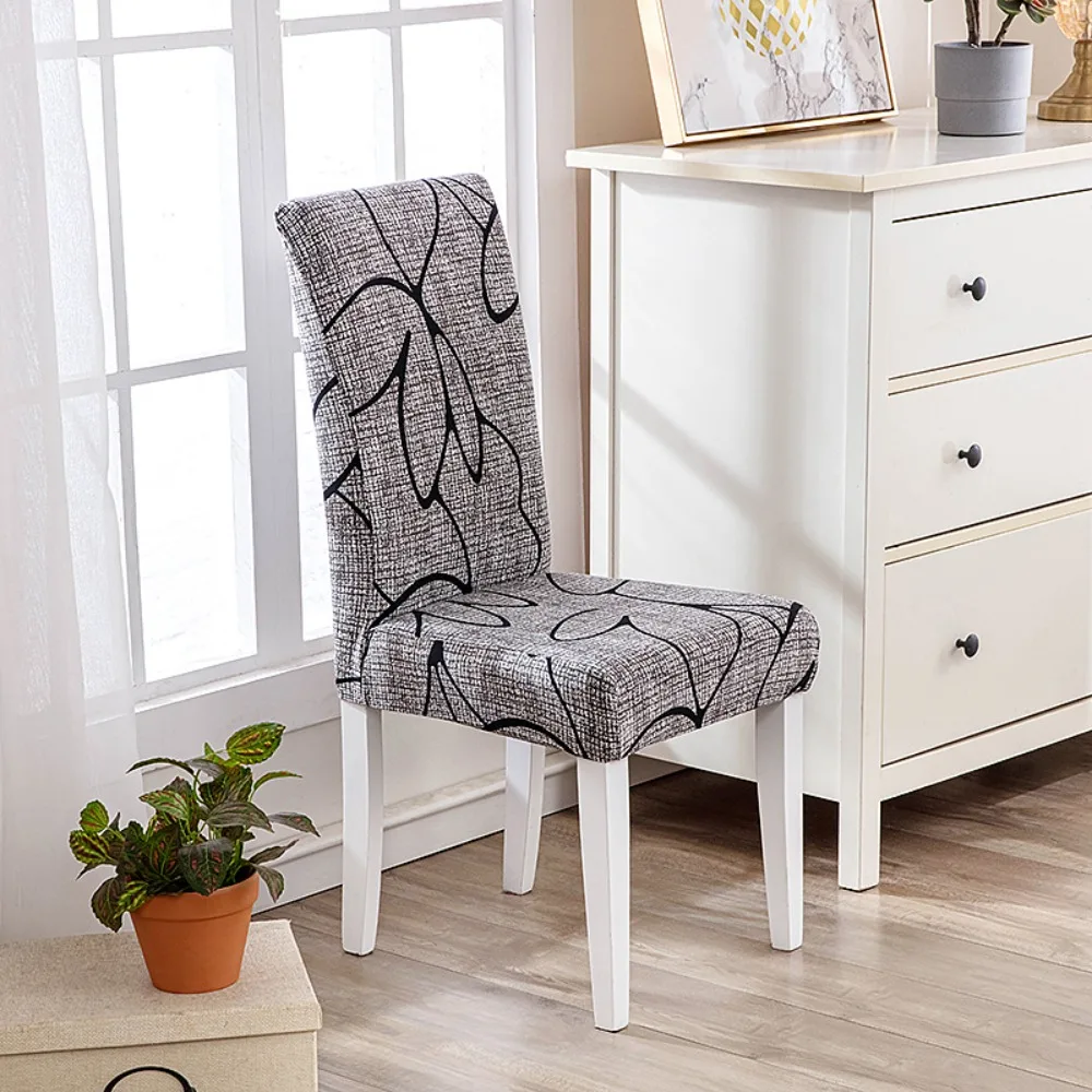 

Universal Stretch Printed Dining Chair Cover Washable Dirt-resistant Chair Protecter Antifouling Elastic Seat Cover Hotel