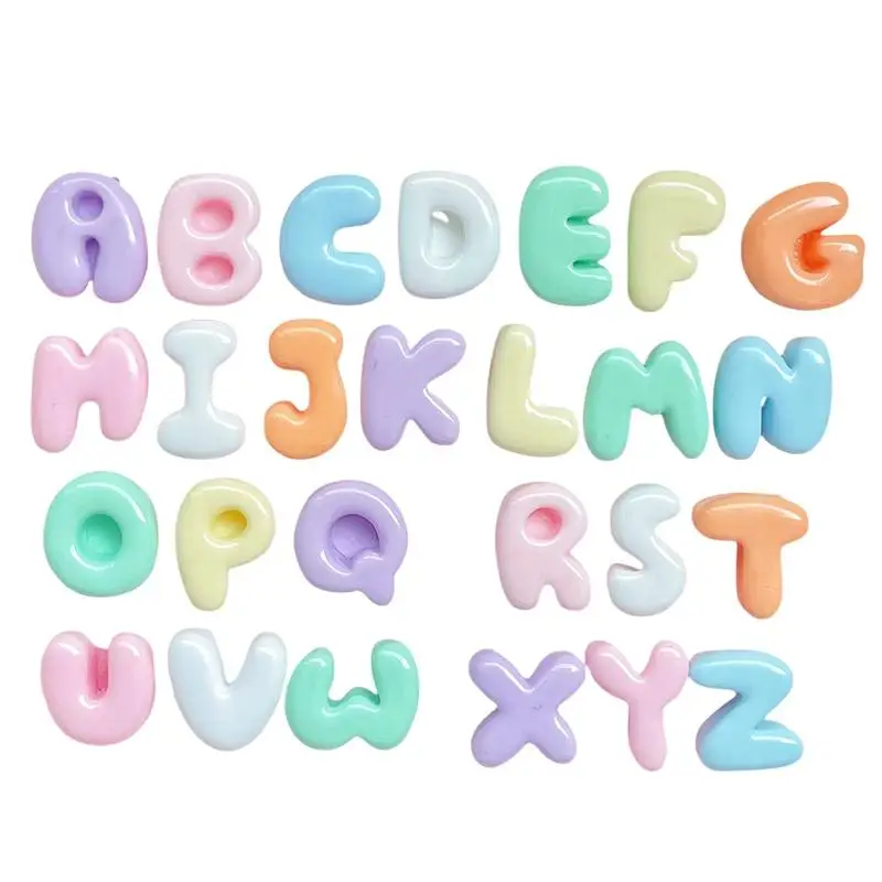 Harz-Alphabet-Buchstabenanhänger 26 Stück Niedliches Pastell-Bubble-Design Komplettes A-Z-Set für DIY-Bastelkurse Schmuckherstellung Aktivitäten – Detail 5