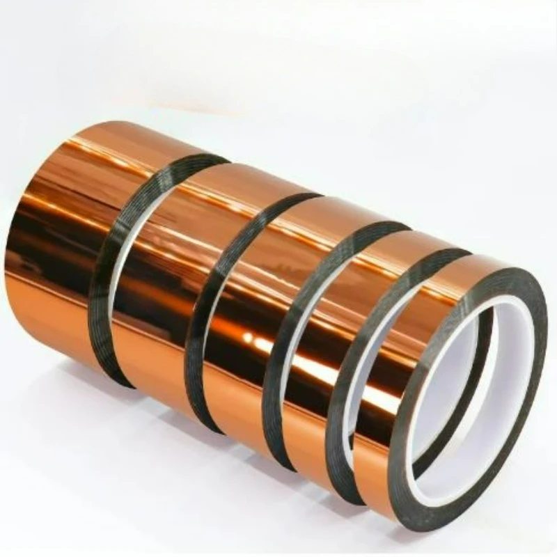 30m Long Gold Finger High Temperature Resistant Tape Polyimide Tape Multi Size Pet Anti Static Lithium Battery Insulation Tape