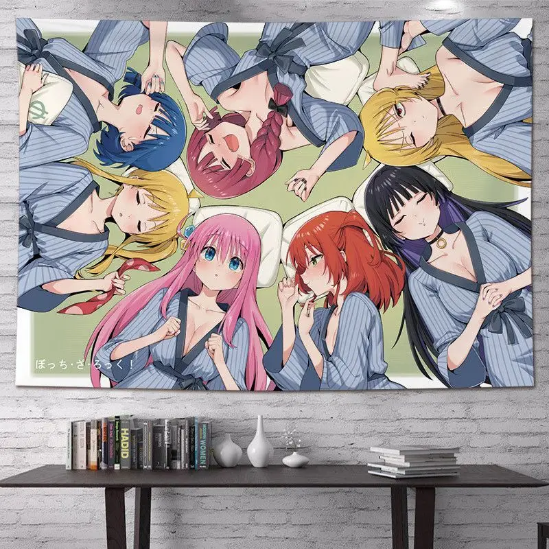 VIKAMA Lonely Rock Girl Tapestry Polyester Wall Hanging for Bedroom Living Room Esports Room Anime Home Decor