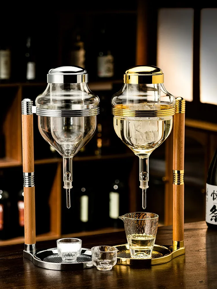 Thimble drip type of sake ice wine device