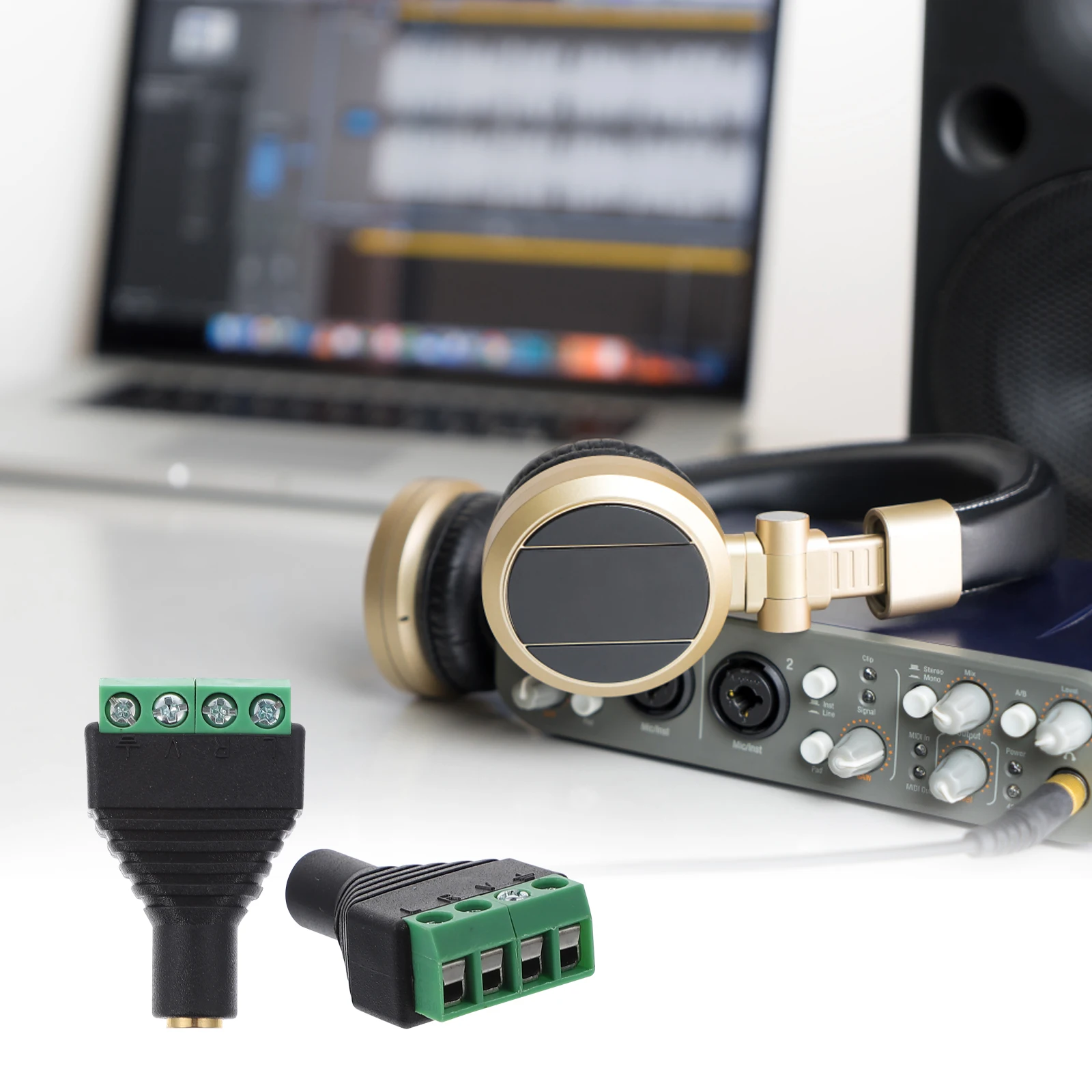 

4Pcs 3.5mm Stereo Female Terminal Block Panel Mount Screw Connector Adapter Audio Stereo Jack for Easy Custom Wiring