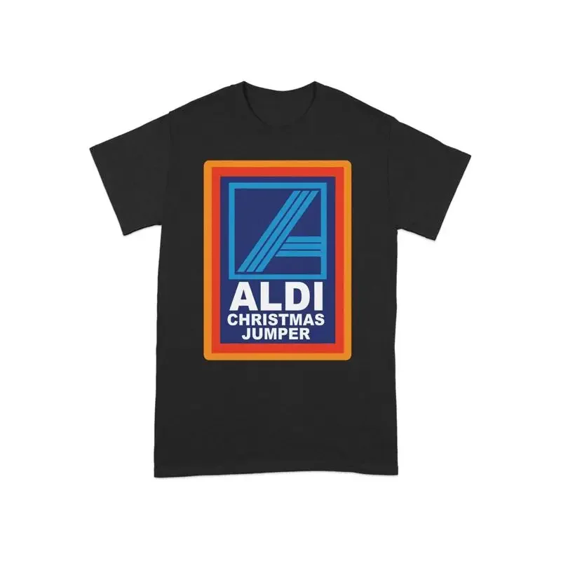 Fun Aldi Christmas Jumper T Shirt Novelty Holiday Cool Festive Unique Xmas Party Apparel for Him or Her