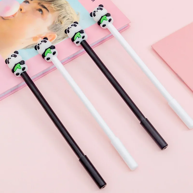 4Pcs Wholesale Cute Panda Bamboo gel pens Student Creative Animal Stationery Pen Back to school